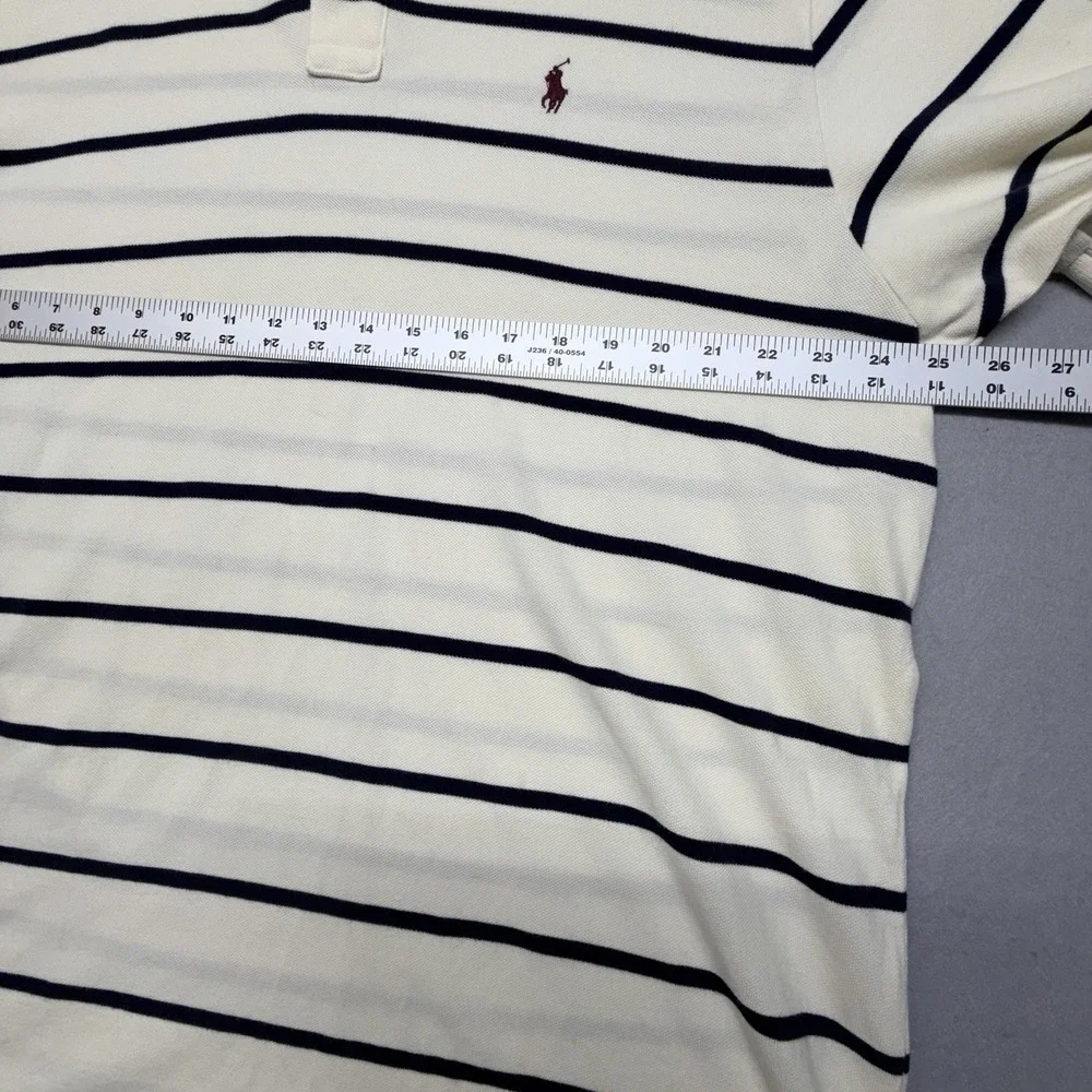 Polo Ralph Lauren Men's Striped Polo Shirt Maroon Logo Size XXL‎